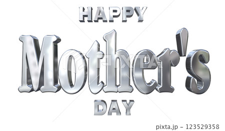 3DCG文字「Happy Mother's Day」シルバー,銀 3DCG文字「Happy Mother's Day」シルバー,銀 123529358