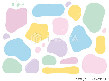 カラフルな手描きのフレームセット カラフルな手描きのフレームセット 123529431