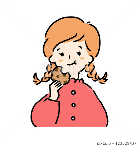 クッキーを食べる女の子 123529437