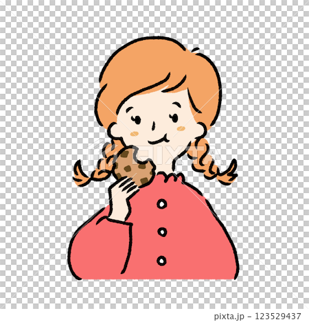 クッキーを食べる女の子 123529437