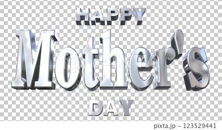3DCG characters "Happy Mother's Day" Silver, Silver 3DCG characters "Happy Mother's Day" Silver, Silver 123529441