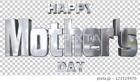 3DCG characters "Happy Mother's Day" Silver, Silver 3DCG characters "Happy Mother's Day" Silver, Silver 123529470