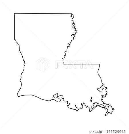 Sleek Louisiana Outline Minimalist State Map in Black Silhouette 123529685