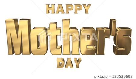 3DCG文字「Happy Mother's Day」ゴールド,金 3DCG文字「Happy Mother's Day」ゴールド,金 123529698