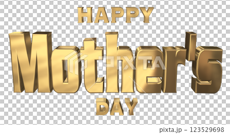 3DCG文字「Happy Mother's Day」ゴールド,金 3DCG文字「Happy Mother's Day」ゴールド,金 123529698