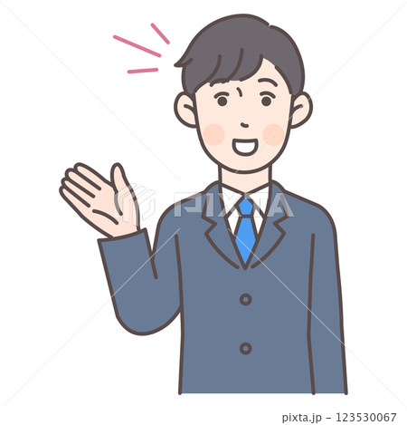 笑顔で案内する会社員男性02 123530067