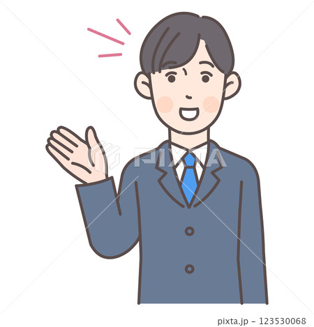 笑顔で案内する会社員男性03 123530068