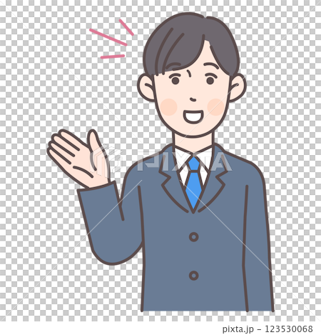 笑顔で案内する会社員男性03 123530068
