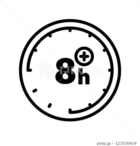 8時間以上のアイコン。 8時間以上のアイコン。 123530439