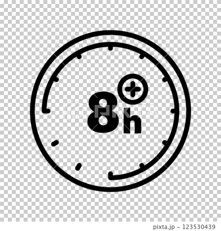 8時間以上のアイコン。 8時間以上のアイコン。 123530439