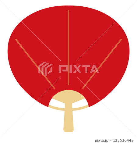 赤いうちわのイラスト 123530448
