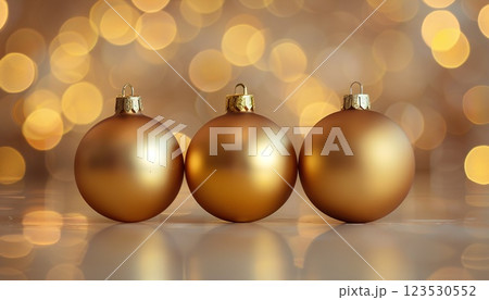 Festive Christmas decor against a bokeh background 123530552