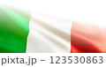 Realistic Italian flag. Flag Republic of Italy with blurred edge 123530863