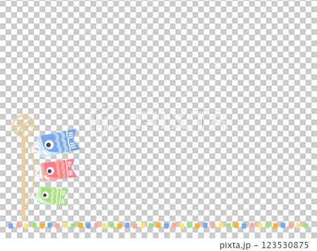こどもの日　こいのぼり　フレーム　イラスト 123530875