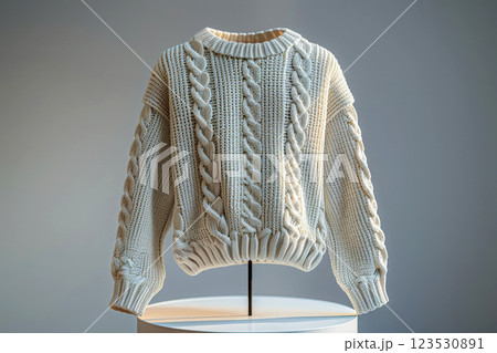 white blank sweater shirt mockup on background, AI Generated 123530891