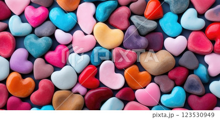 Colorful heart background for Valentine's Day. Generative AI 123530949