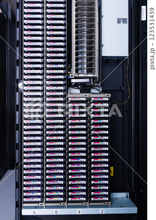 data storage hard drives with magnetic tapes 123531439