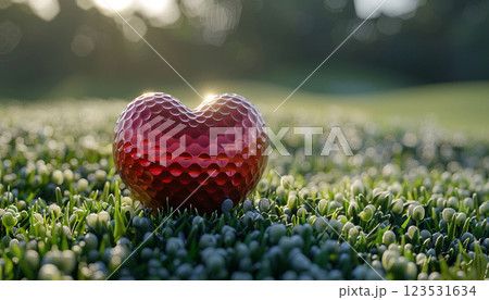 Heart-shaped golf ball as a Valentine's Day centerpiece Heart-shaped golf ball as a Valentine's Day centerpiece 123531634