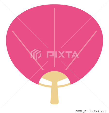 シンプルなうちわのイラスト 123531727