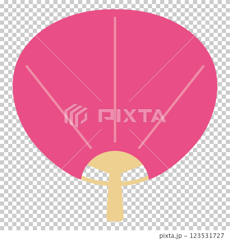 シンプルなうちわのイラスト 123531727