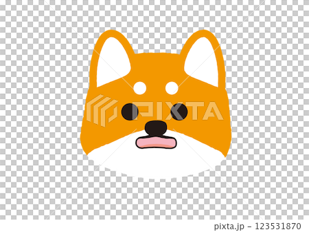 A simple illustration of a Shiba Inu with a confused face 123531870