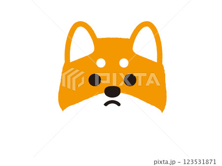不満げな表情をしているシンプルな柴犬のイラスト 不満げな表情をしているシンプルな柴犬のイラスト 123531871