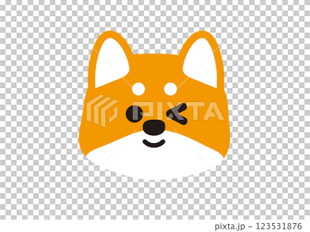 A simple illustration of a winking Shiba Inu A simple illustration of a winking Shiba Inu 123531876