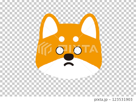 A simple illustration of a slightly angry Shiba Inu 123531903