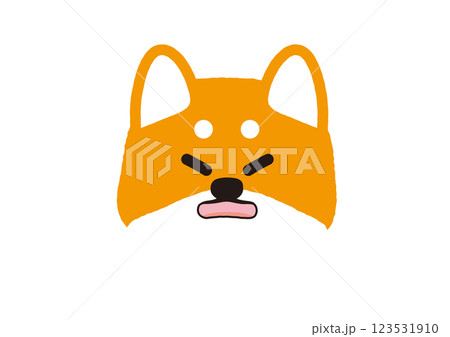 文句を言ってるかわいい柴犬のイラスト 123531910