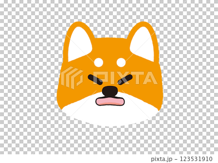 文句を言ってるかわいい柴犬のイラスト 123531910