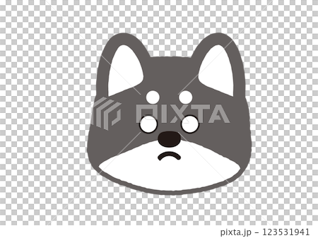 A simple illustration of a slightly angry black Shiba Inu 123531941