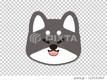 一隻可愛又活潑的黑色柴犬的插圖 一隻可愛又活潑的黑色柴犬的插圖 123531947