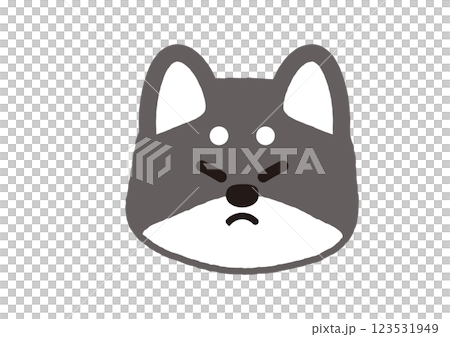 Illustration of a cute angry black Shiba Inu Illustration of a cute angry black Shiba Inu 123531949