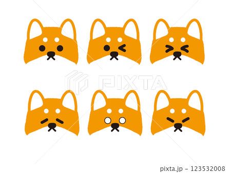 かわいい柴犬の表情イラストセット 123532008