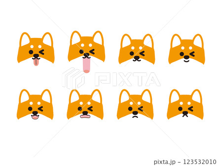 かわいい柴犬の表情イラストセット 123532010
