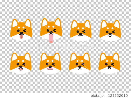かわいい柴犬の表情イラストセット 123532010