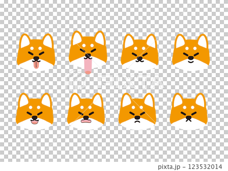 可愛的柴犬不滿的面部表情插圖集 123532014