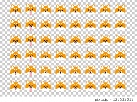 かわいい柴犬の表情イラストセット 123532015