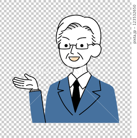 Senior generation businessman guide illustration material 123532650