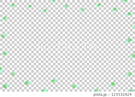 Green and light blue overlapping polka dot frame 123532924