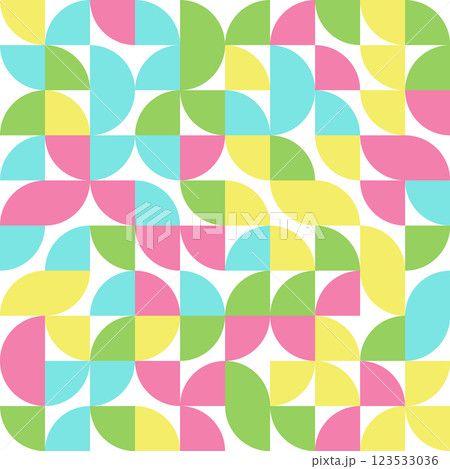 Bauhaus Style geometric pattern Quarter Circle shape in easter color Bauhaus Style geometric pattern Quarter Circle shape in easter color 123533036