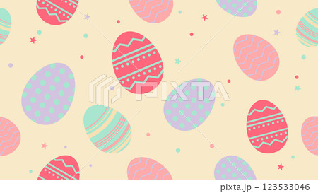 seamless pattern easter eggs minimalist style with pastel color 123533046