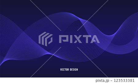 Geometric curved lines in gradient forming dynamic futuristic abstract flow patterns 123533381