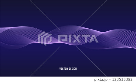 Geometric curved lines in gradient forming dynamic futuristic abstract flow patterns 123533382