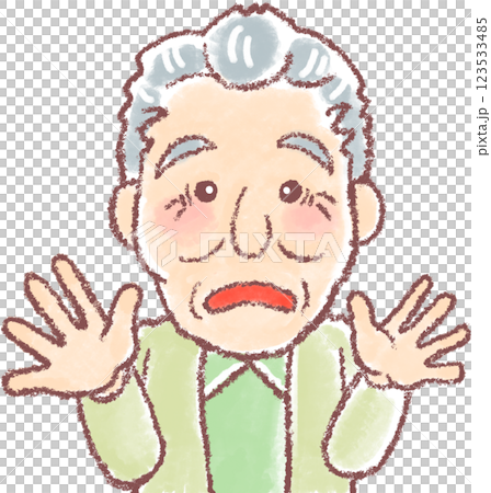祖父_老人_驚訝的臉 123533485