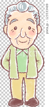 おじいさん_高齢男性_全身像 123533489
