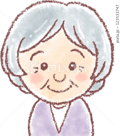 おばあちゃん_高齢女性_正面向き おばあちゃん_高齢女性_正面向き 123533747