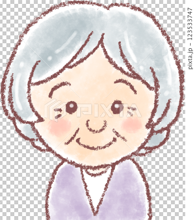 おばあちゃん_高齢女性_正面向き おばあちゃん_高齢女性_正面向き 123533747