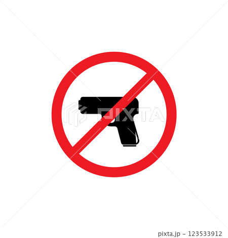 Prohibition handgun icon. 123533912