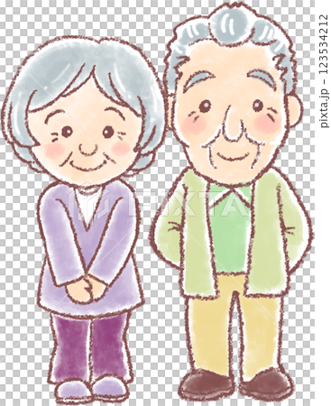 老年男女_爺爺_奶奶_全身畫像 123534212